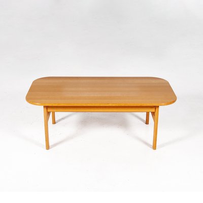 Danish Solid Oak Coffee Table, 1960s-QVY-906036