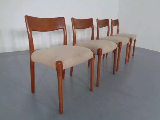 Danish Solid Teak Dining Chairs, 1960s, Set of 4-RDW-713043