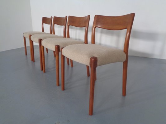 Danish Solid Teak Dining Chairs, 1960s, Set of 4-RDW-713043