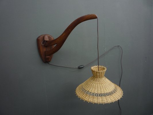 Danish Solid Teak Wall Lamp, 1960s-UG-1698071