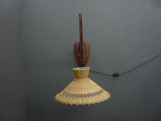 Danish Solid Teak Wall Lamp, 1960s-UG-1698071