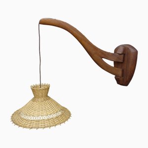 Danish Solid Teak Wall Lamp, 1960s-UG-1698071