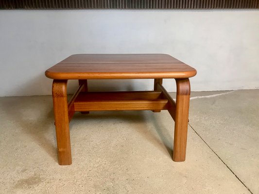 Danish Square Solid Teak Side or Coffee Table, 1960s-JP-952156