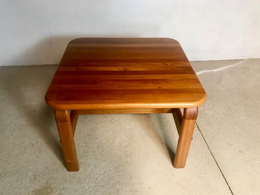 Danish Square Solid Teak Side or Coffee Table, 1960s-JP-952156