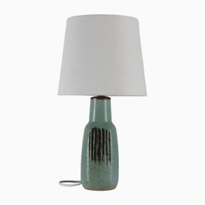 Danish Stoneware Table Lamp in Matte Salt Green Glaze by Eva Stæhr-Nielsen for Saxbo, 1960s-QQ-1725538