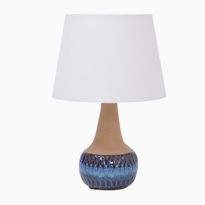 Danish Stoneware Table Lamp with Blue Ceramic Base from Søholm, 1960s-FN-883699