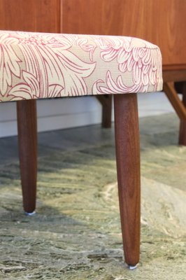 Danish Stool with Dog Bone-Shaped Seat with Chrysanthemum Toile Upholstery from William Morris & Co.-BPJ-1286525