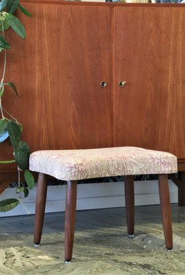 Danish Stool with Dog Bone-Shaped Seat with Chrysanthemum Toile Upholstery from William Morris & Co.-BPJ-1286525