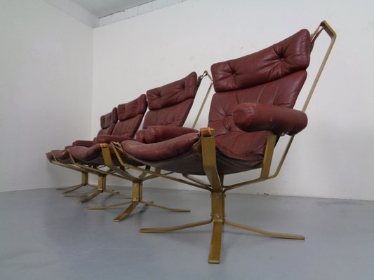 Danish Super Star Leather & Steel Chairs, 1970s, Set of 4-RDW-937633