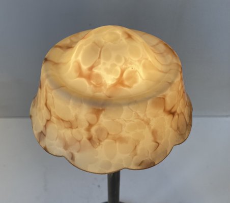 Danish Table Lamp in Brass and Marble Glass from Fog & Mørup, 1940s-LCR-1823039