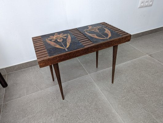 Danish Table with Ceramic in the Style of Mel Smilow, 1960s-JJT-1261696