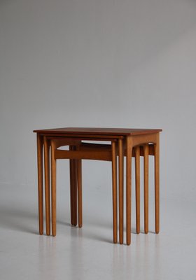 Danish Teak and Oak Nesting Tables by Svend Aage Madsen, 1950s, Set of 3-WRF-1321042