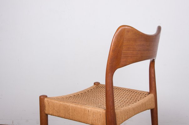 Danish Teak and Rope Chairs by Arne Hovmand Olsen for Mogens Kold, 1960s, Set of 4-EMB-1806241