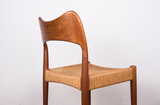 Danish Teak and Rope Chairs by Arne Hovmand Olsen for Mogens Kold, 1960s, Set of 4-EMB-1806241