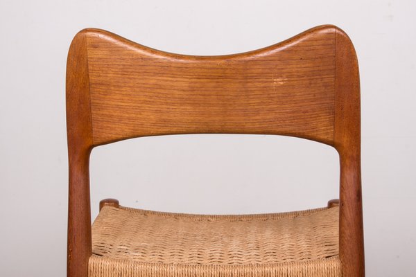 Danish Teak and Rope Chairs by Arne Hovmand Olsen for Mogens Kold, 1960s, Set of 4-EMB-1806241