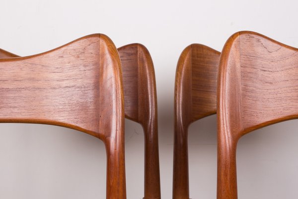 Danish Teak and Rope Chairs by Arne Hovmand Olsen for Mogens Kold, 1960s, Set of 4-EMB-1806241