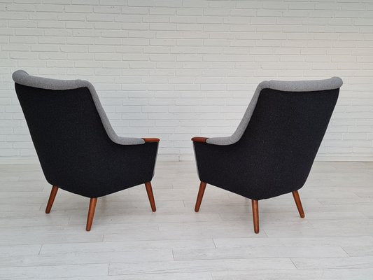 Danish Teak and Wool Armchair, 1970s-TMW-1417708