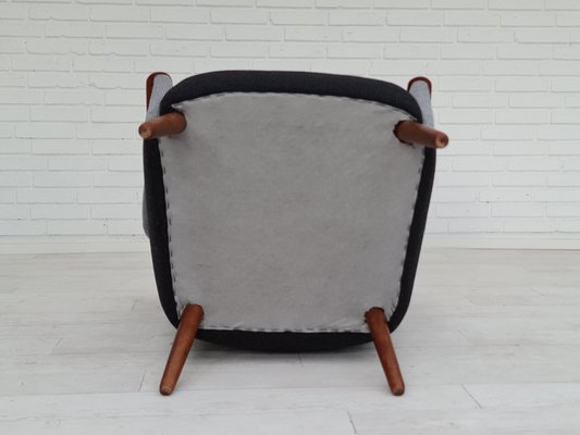 Danish Teak and Wool Armchair, 1970s-TMW-1417708