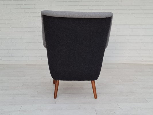 Danish Teak and Wool Armchair, 1970s-TMW-1417708