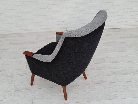 Danish Teak and Wool Armchair, 1970s-TMW-1417708