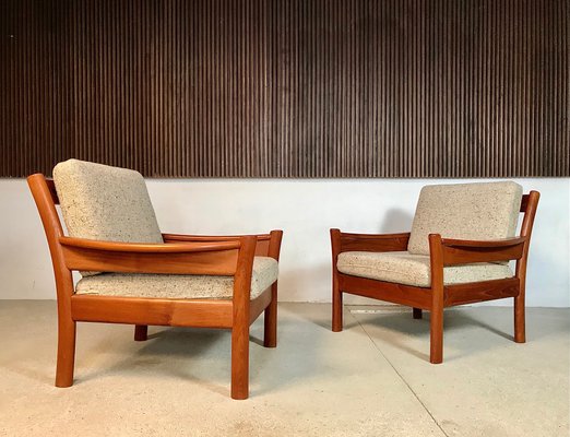 Danish Teak and Wool Easy Chairs from Dyrlund, 1960s, Set of 2-JP-947736