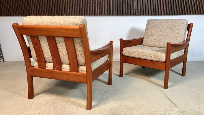 Danish Teak and Wool Easy Chairs from Dyrlund, 1960s, Set of 2-JP-947736