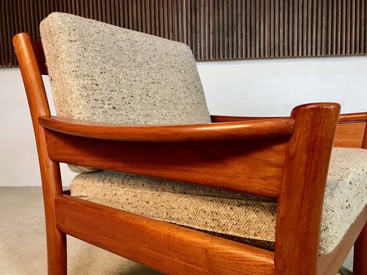 Danish Teak and Wool Easy Chairs from Dyrlund, 1960s, Set of 2-JP-947736