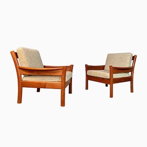 Danish Teak and Wool Easy Chairs from Dyrlund, 1960s, Set of 2-JP-947736