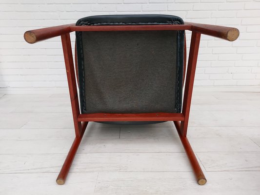 Danish Teak Armchair & Stool, 1960s, Set of 2-TMW-743680