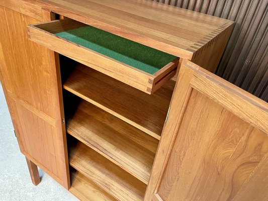 Danish Teak Bar Cabinet or Cupboard with Brass Details, 1960s-JP-1028531