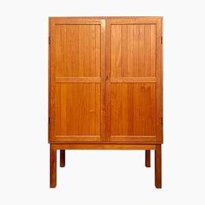 Danish Teak Bar Cabinet or Cupboard with Brass Details, 1960s-JP-1028531