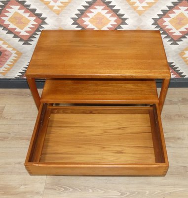 Danish Teak Bar Trolley with Drawer by Peter Brink for BR Møbler Gelsted, Denmark, 1960s-AFE-1371759