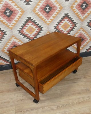 Danish Teak Bar Trolley with Drawer by Peter Brink for BR Møbler Gelsted, Denmark, 1960s-AFE-1371759