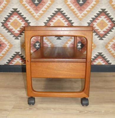 Danish Teak Bar Trolley with Drawer by Peter Brink for BR Møbler Gelsted, Denmark, 1960s-AFE-1371759