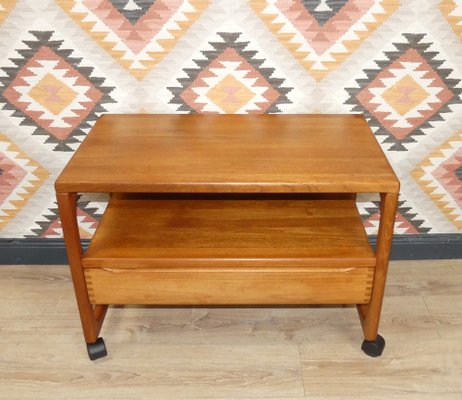 Danish Teak Bar Trolley with Drawer by Peter Brink for BR Møbler Gelsted, Denmark, 1960s-AFE-1371759