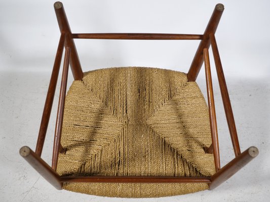 Danish Teak Chair with Paper Cord Armrests by Peter Hvidt & Orla Molgaard-Nielsen for Soborg Mobelfabrik, 1960-LVS-1820558