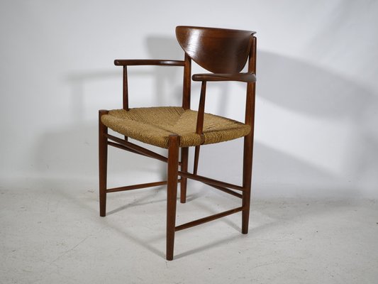 Danish Teak Chair with Paper Cord Armrests by Peter Hvidt & Orla Molgaard-Nielsen for Soborg Mobelfabrik, 1960-LVS-1820558