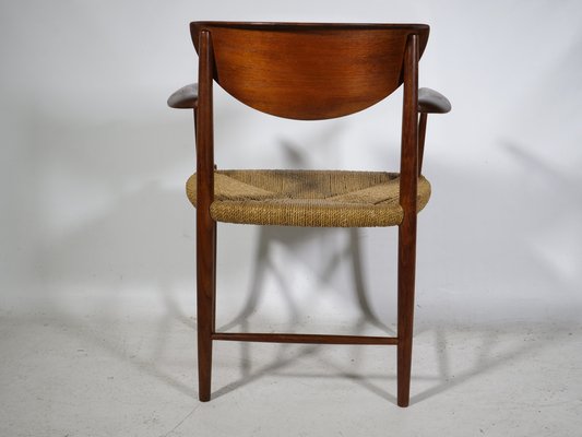 Danish Teak Chair with Paper Cord Armrests by Peter Hvidt & Orla Molgaard-Nielsen for Soborg Mobelfabrik, 1960-LVS-1820558