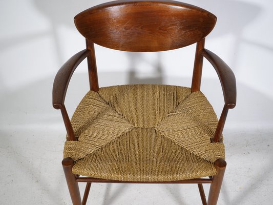 Danish Teak Chair with Paper Cord Armrests by Peter Hvidt & Orla Molgaard-Nielsen for Soborg Mobelfabrik, 1960-LVS-1820558