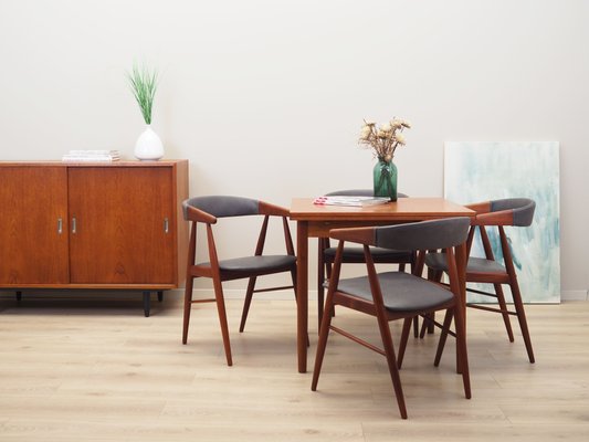 Danish Teak Chairs by Ejnar Larsen & Aksel Bender, 1960s, Set of 4-VND-1196277