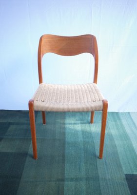 Danish Teak Chairs Model 71 by Niels O. Møller, 1960s, Set of 4-BHX-2040516