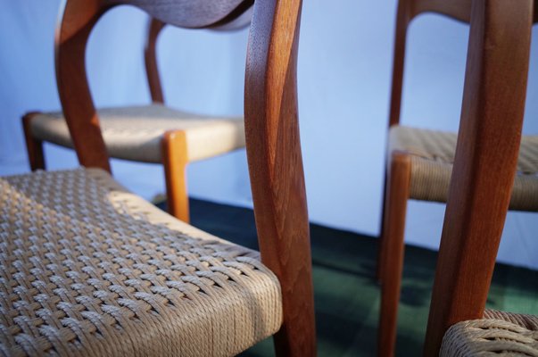 Danish Teak Chairs Model 71 by Niels O. Møller, 1960s, Set of 4-BHX-2040516