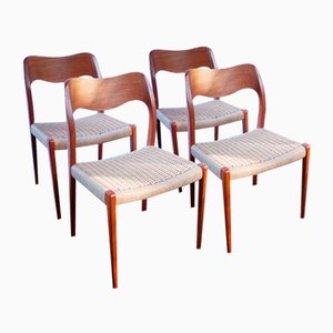 Danish Teak Chairs Model 71 by Niels O. Møller, 1960s, Set of 4-BHX-2040513