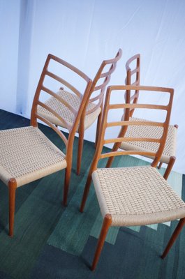 Danish Teak Chairs Model 82 by Niels O. Møller, 1960s, Set of 4-BHX-2040510