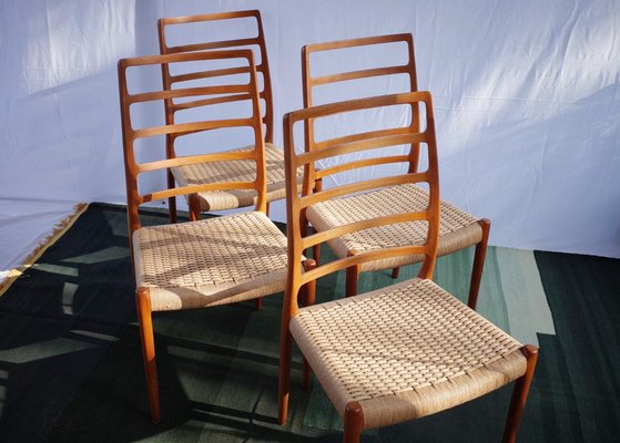 Danish Teak Chairs Model 82 by Niels O. Møller, 1960s, Set of 4-BHX-2040510