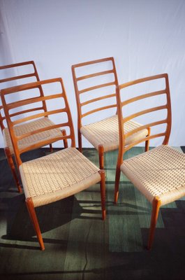 Danish Teak Chairs Model 82 by Niels O. Møller, 1960s, Set of 4-BHX-2040510