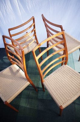 Danish Teak Chairs Model 82 by Niels O. Møller, 1960s, Set of 4-BHX-2040510