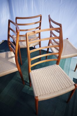 Danish Teak Chairs Model 82 by Niels O. Møller, 1960s, Set of 4-BHX-2040510