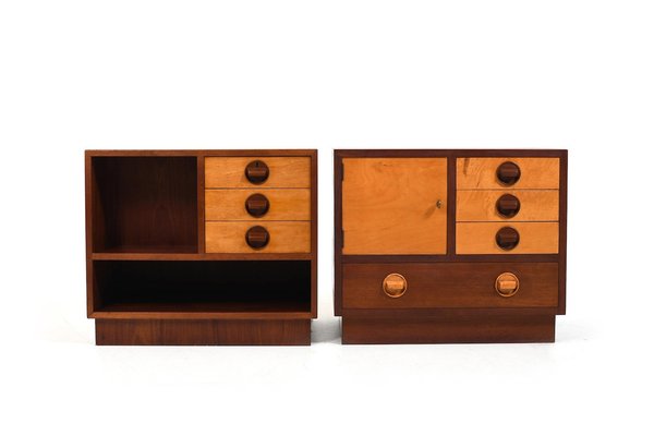 Danish Teak Chest of Drawers, 1960s, Set of 2-RA-2036213