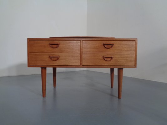 Danish Teak Chest of Drawers with Rotatable Tray, 1960s-RDW-701453